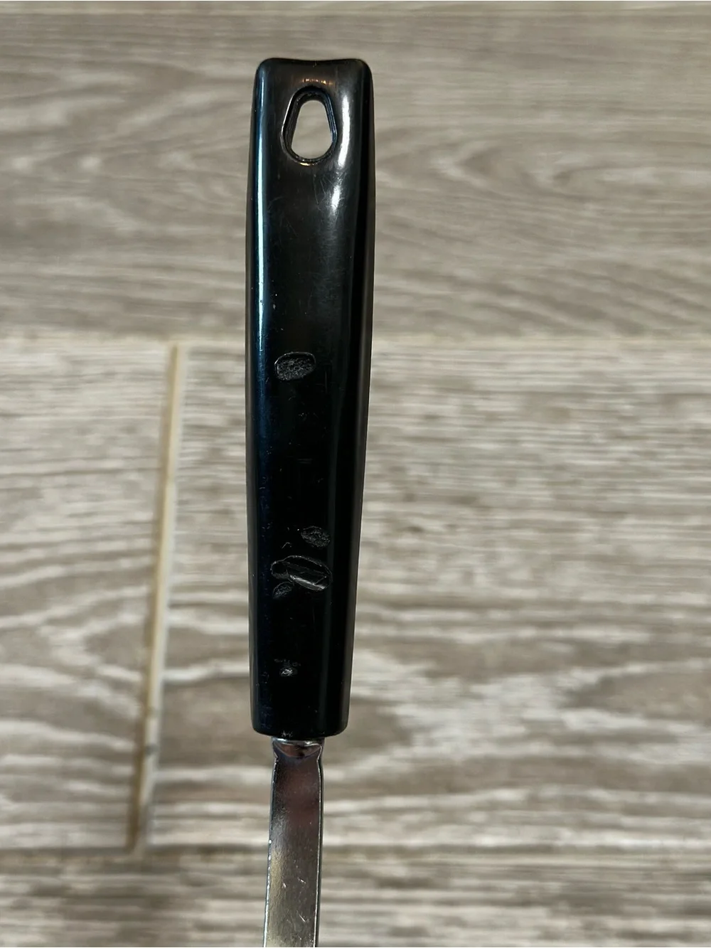 Ekco Keyhole Slotted Spatula Turner MCM Black Handle Made in USA Vintage Utensil